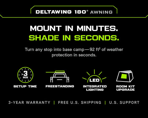 Image of Ironman 4x4 DeltaWing 180° Vehicle Awning