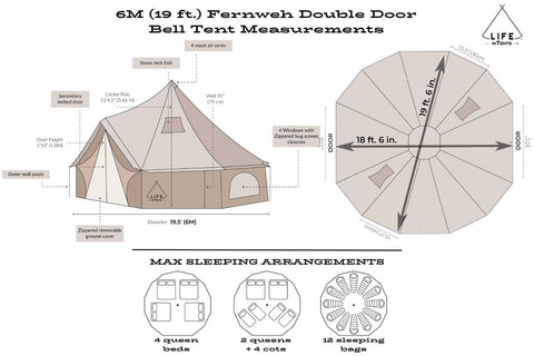 Image of **PREORDER JUNE** 19' (6M) Fernweh™ Double-Door Bell Tent by Life in Tents