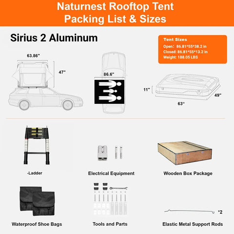 Image of Naturnest Sirius 2 Aluminum Roof Top Tent