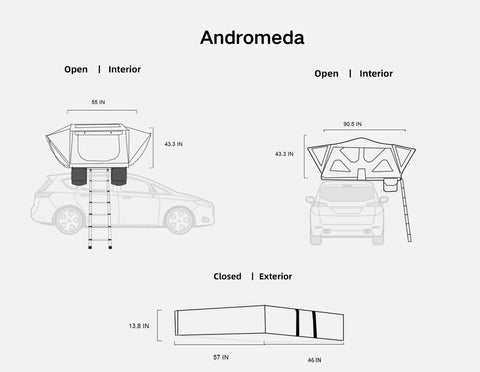 Image of Naturnest Andromeda Roof Top Tent - Soft Shell Dark Green