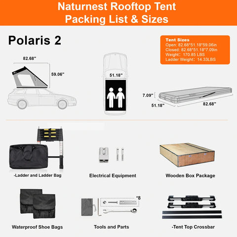 Image of Naturnest Polaris 2 Triangle Roof Top Tent