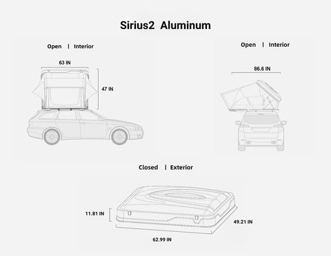 Image of Naturnest Sirius 2 Aluminum Roof Top Tent