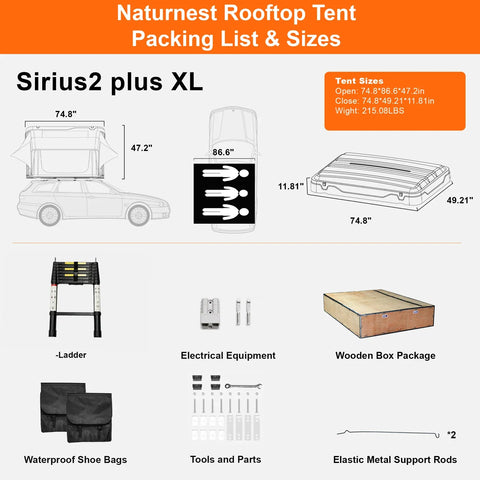 Image of Naturnest Sirius 2 XL Roof Top Tent