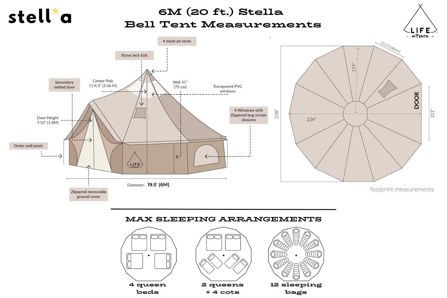 **PREORDER** 19' (6M) Stella™ Stargazing Tent by Life in Tents