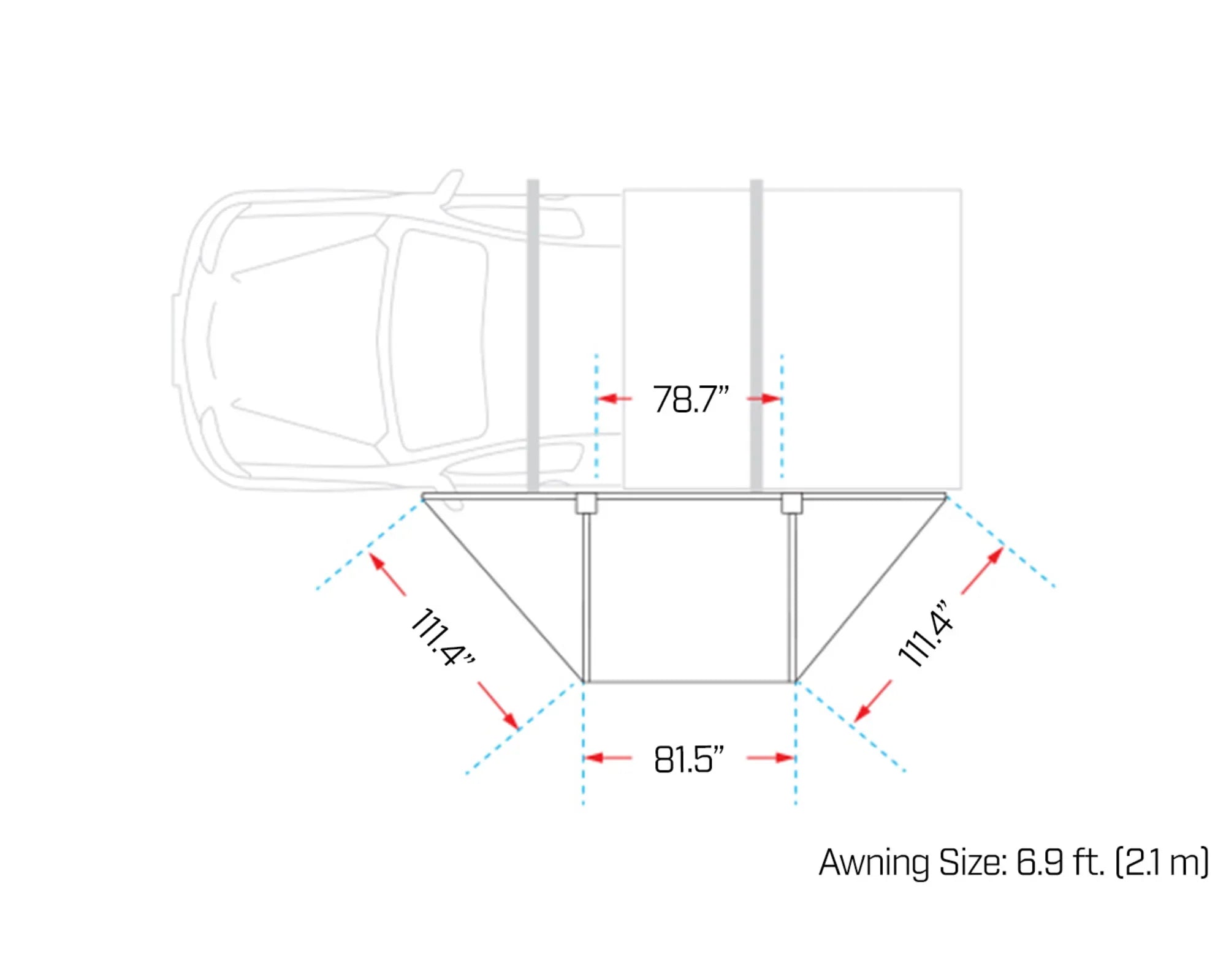 Ironman 4x4 DeltaWing 180° Vehicle Awning