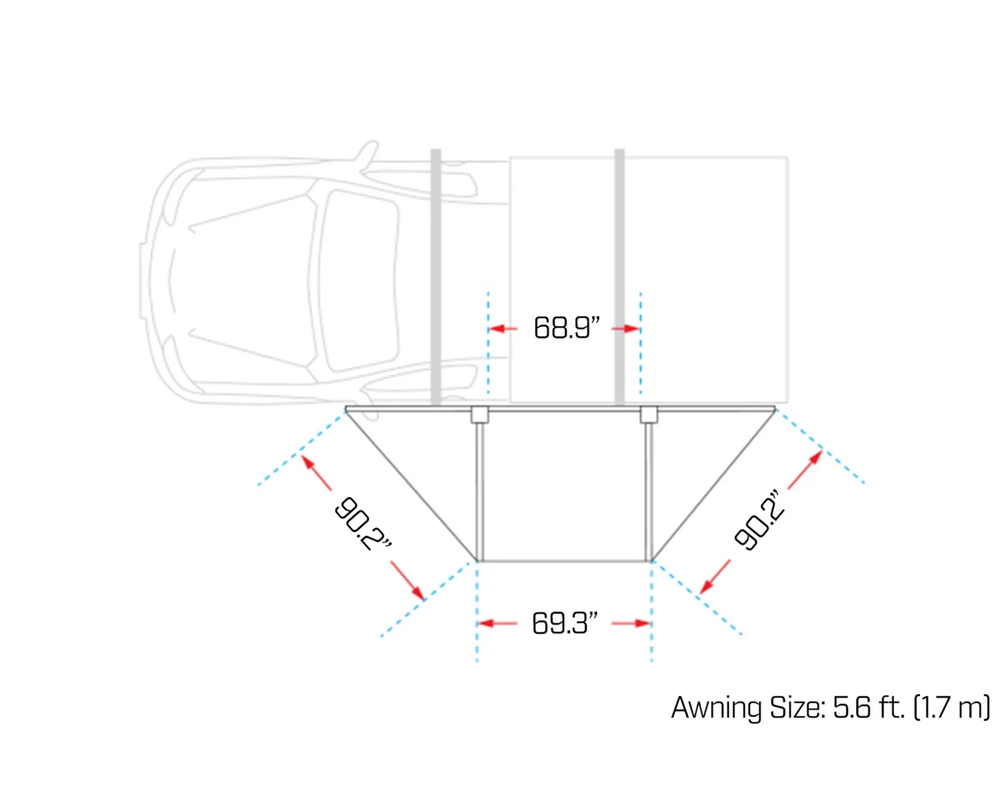 Ironman 4x4 DeltaWing 180° Vehicle Awning