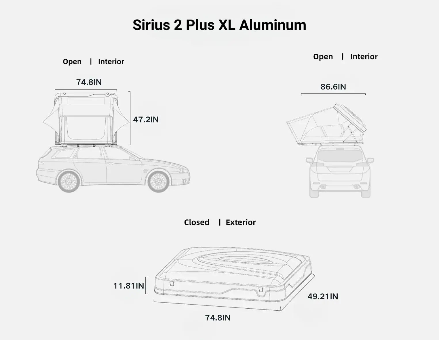 Naturnest Sirius 2 XL Aluminum Roof Top Tent