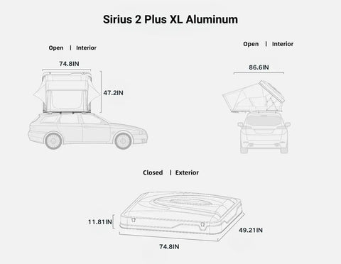 Image of Naturnest Sirius 2 XL Aluminum Roof Top Tent