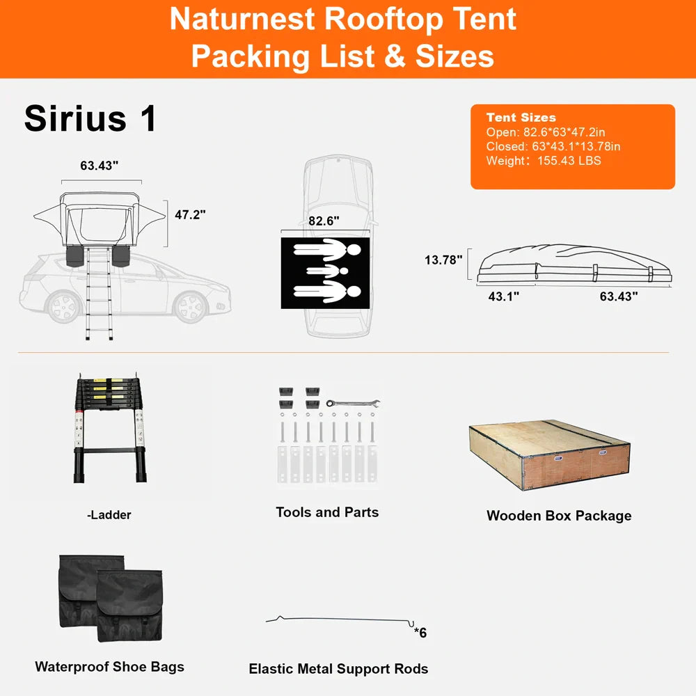 Naturnest Sirius 1 Roof Top Tent